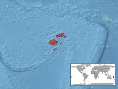 Fiji banded iguana habitat map