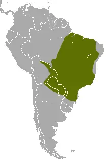 Seven-banded armadillo habitat map