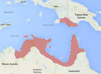 Northern snake-necked turtle habitat map
