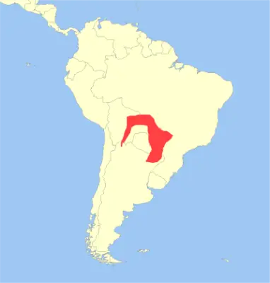 Azaras's capuchin habitat map