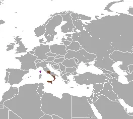 Corsican hare habitat map