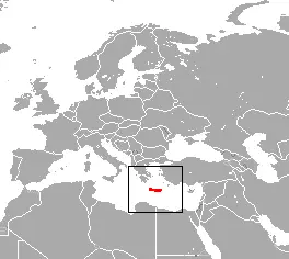 Cretan shrew habitat map
