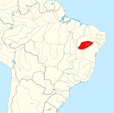 Guacamayo de spix mapa del hábitat