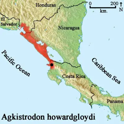Agkistrodon howardgloydi habitat map