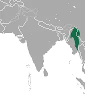 Eastern hoolock gibbon habitat map