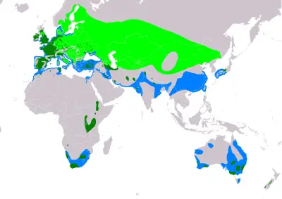 Пірникоза велика карта середовища проживання