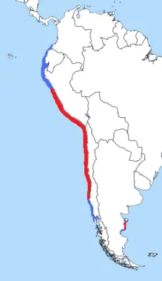 Guanay cormorant habitat map