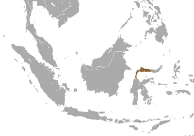 Heck's macaque habitat map