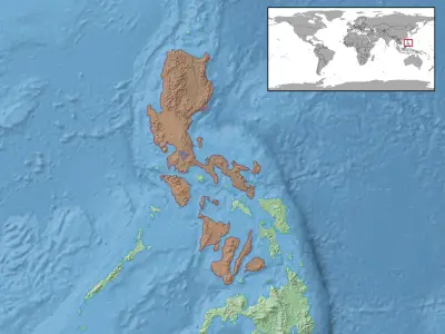 Philippine sailfin lizard habitat map