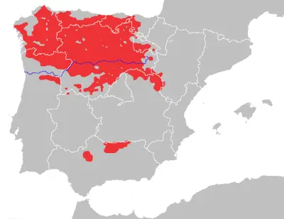 Iberian wolf habitat map