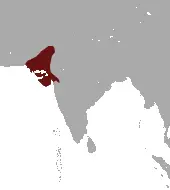 Їжак індійський карта середовища проживання