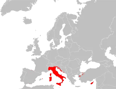 Italian Wall Lizard habitat map