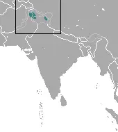 Kashmir white-toothed shrew habitat map