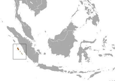 Kloss's gibbon habitat map