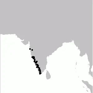Malabar grey hornbill habitat map