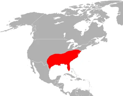 Red wolf habitat map