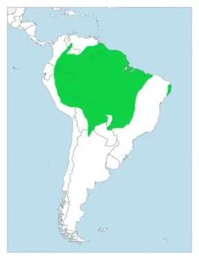 Amazonian motmot habitat map