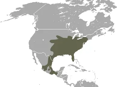 North American least shrew habitat map