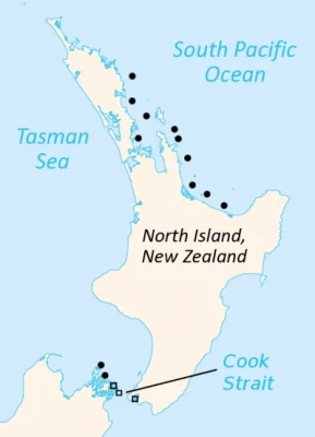 Tuatara habitat map