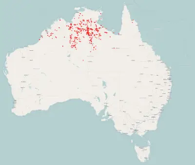 Northern nail-tail wallaby habitat map