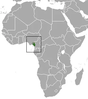 Red-eared guenon habitat map