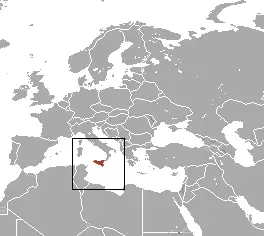 Sicilian shrew habitat map
