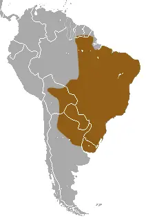 Six-banded armadillo habitat map