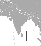 Sri Lankan long-tailed shrew habitat map