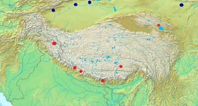 Tibetan wolf habitat map