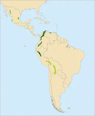 Ара зелений карта середовища проживання
