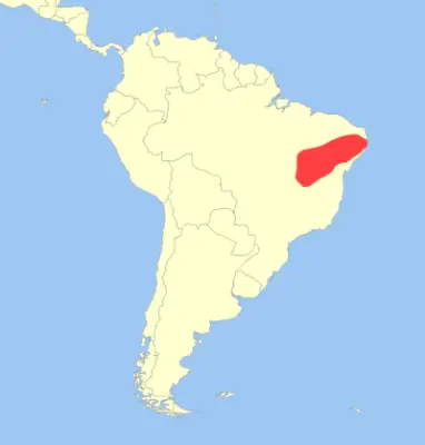 Brazilian Three-Banded Armadillo habitat map