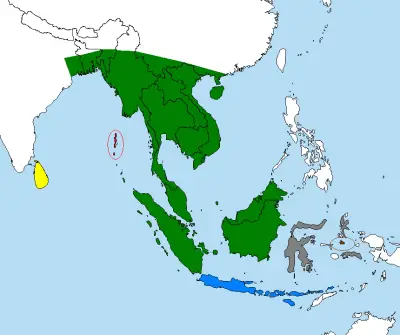 Asian Water Monitor habitat map