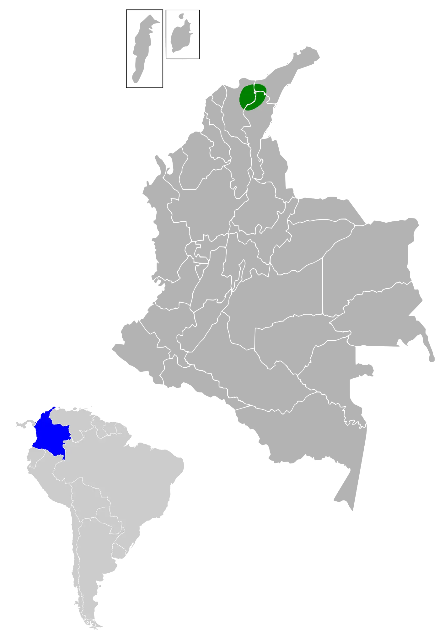 Чернітка колумбійська карта середовища проживання
