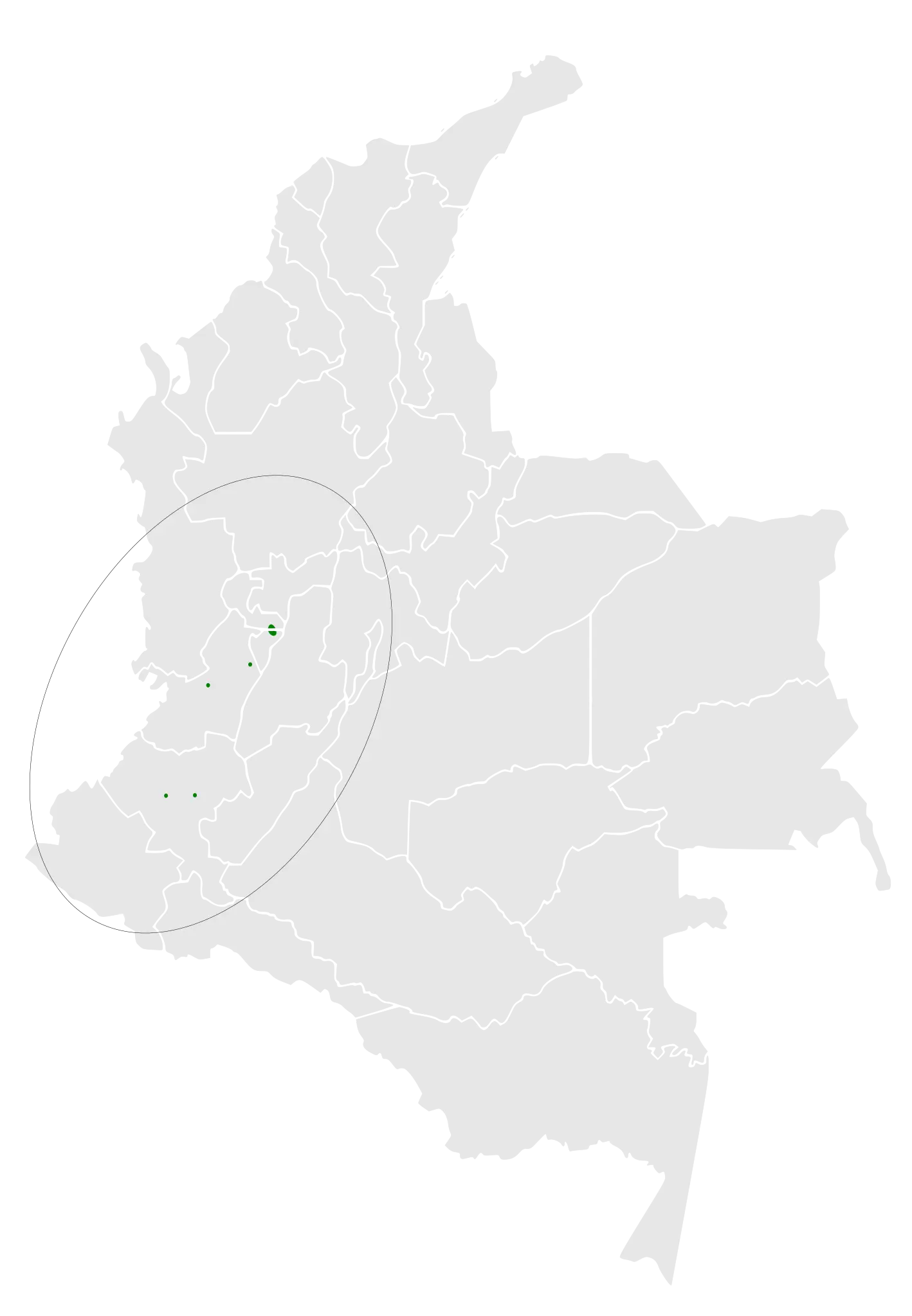Cauca guan habitat map