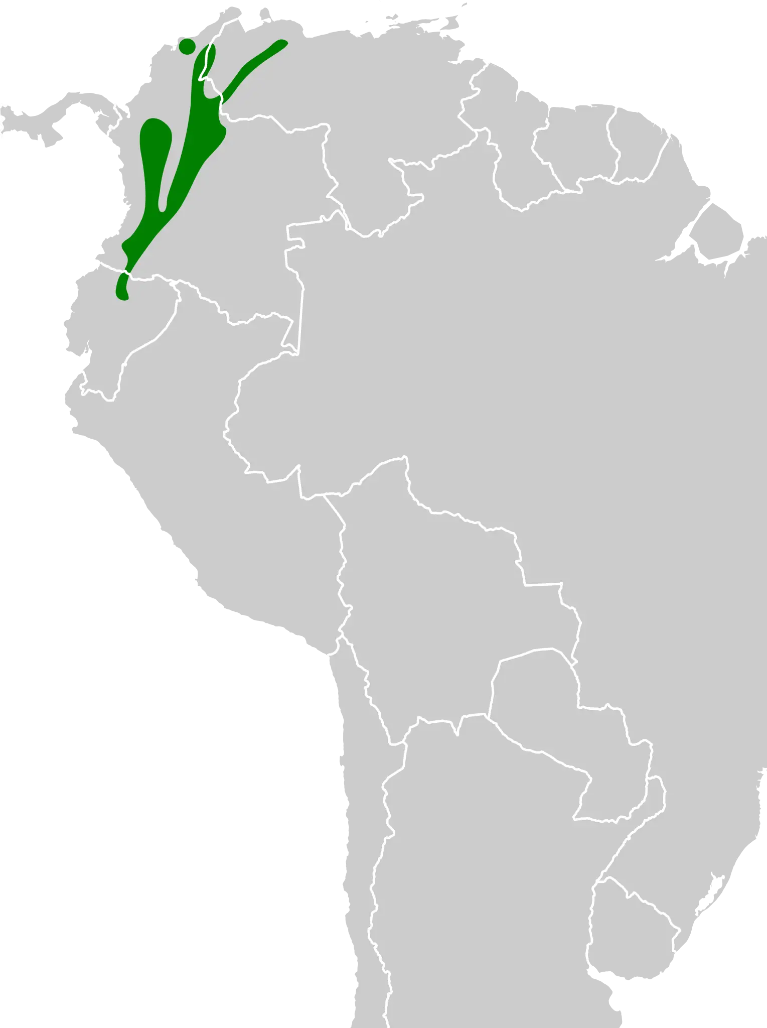 White-throated toucanet habitat map