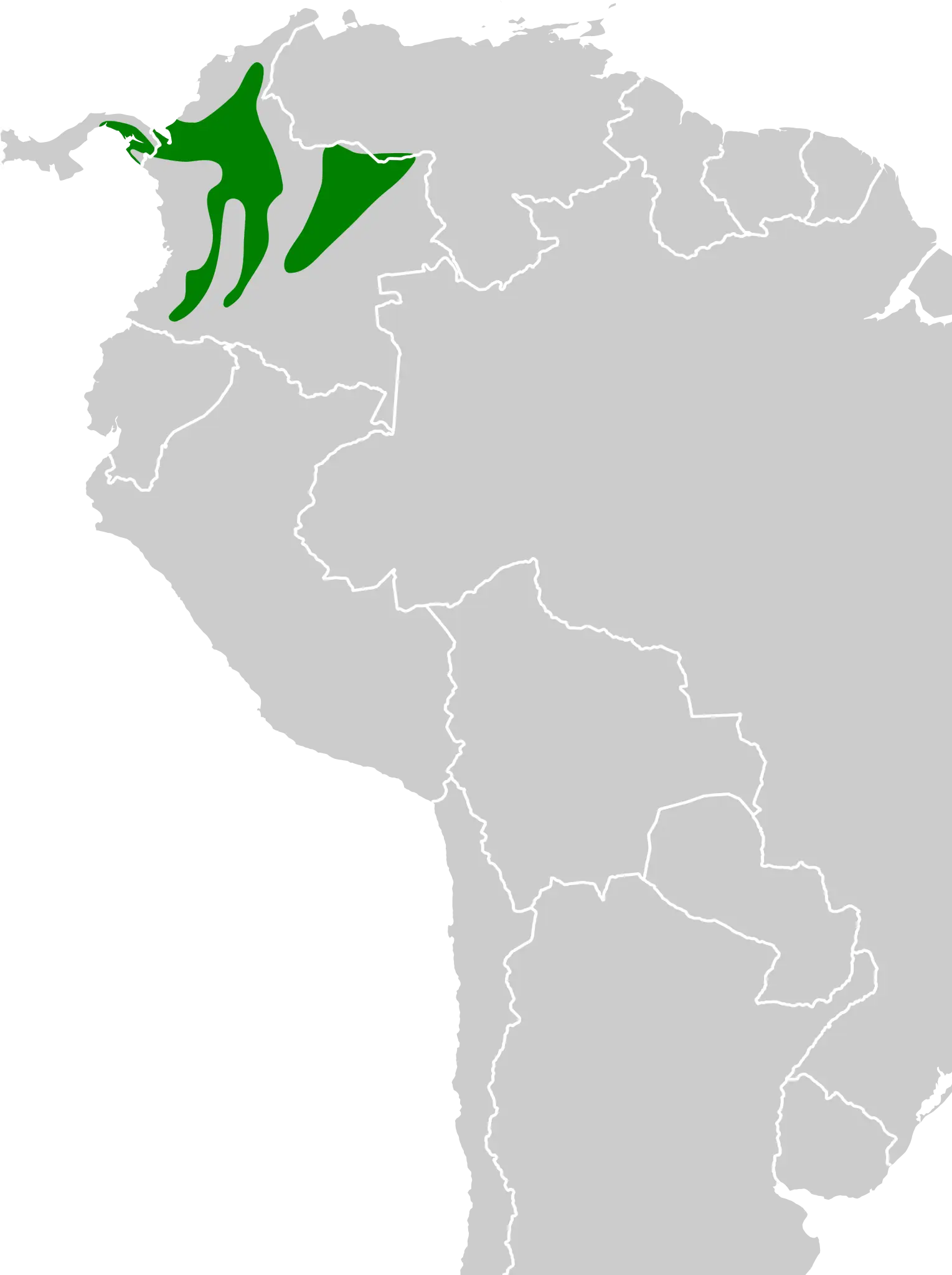 Папуга-горобець панамський карта середовища проживання