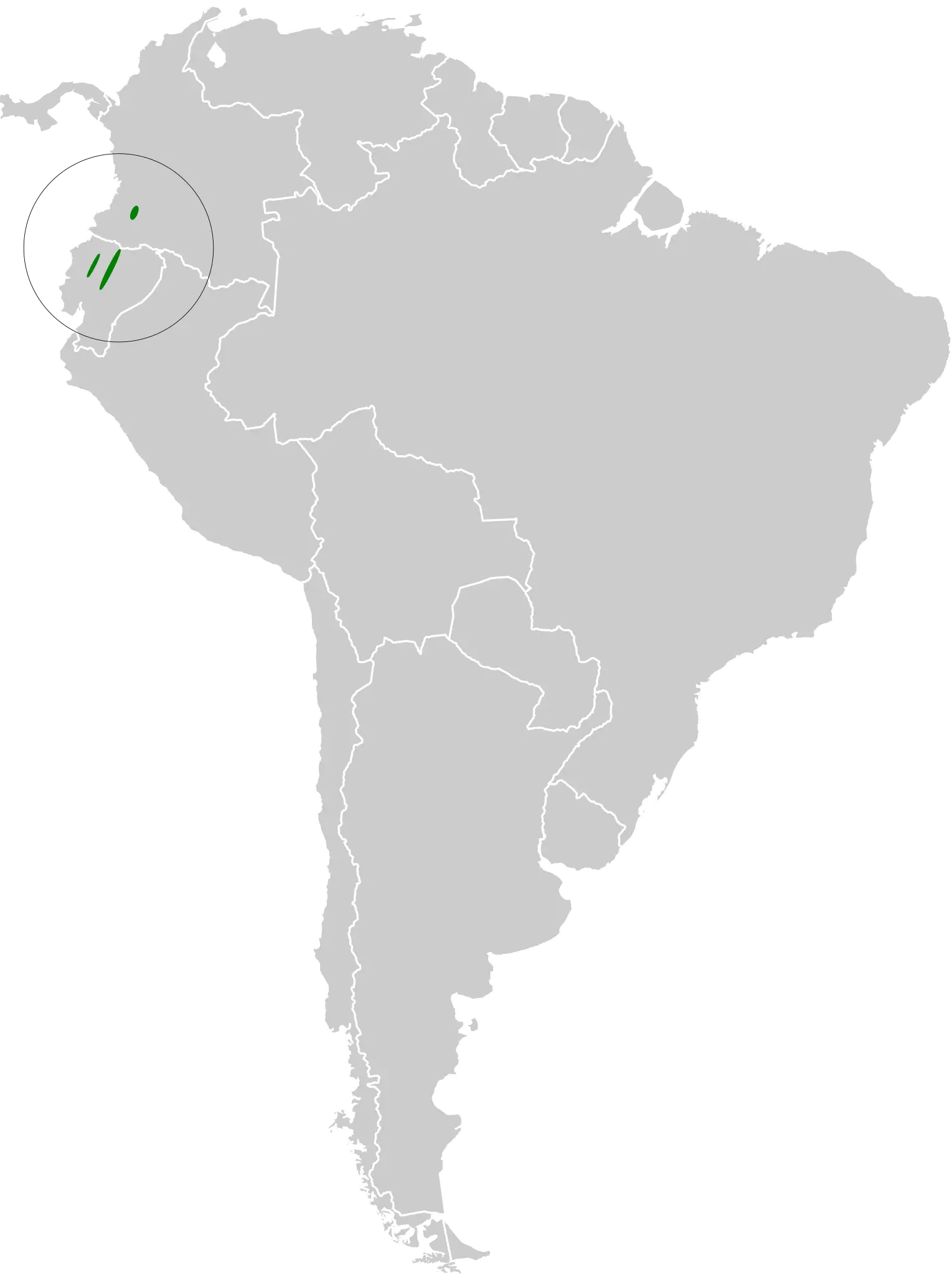 Мурашниця еквадорська карта середовища проживання