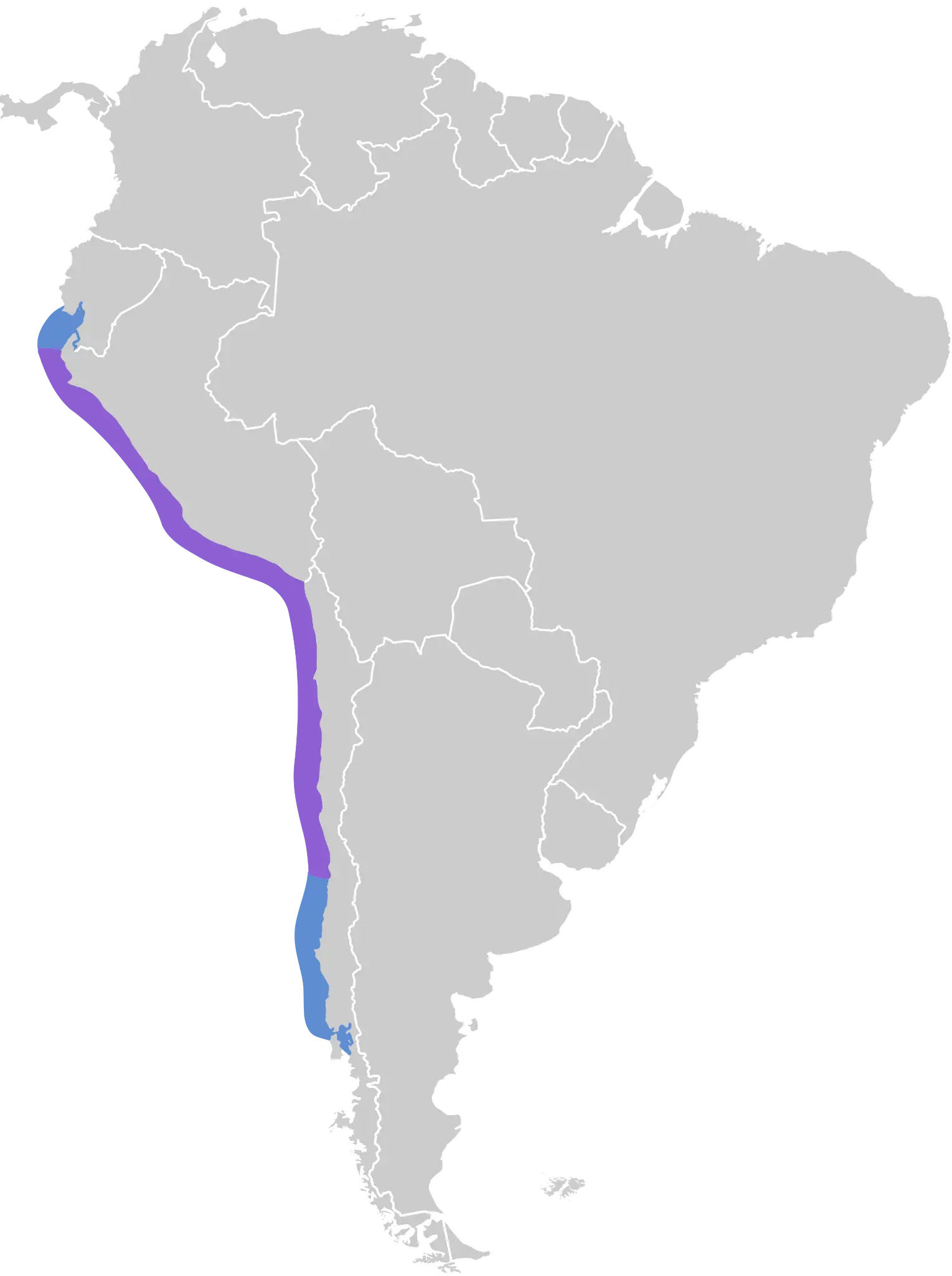 Peruvian pelican habitat map