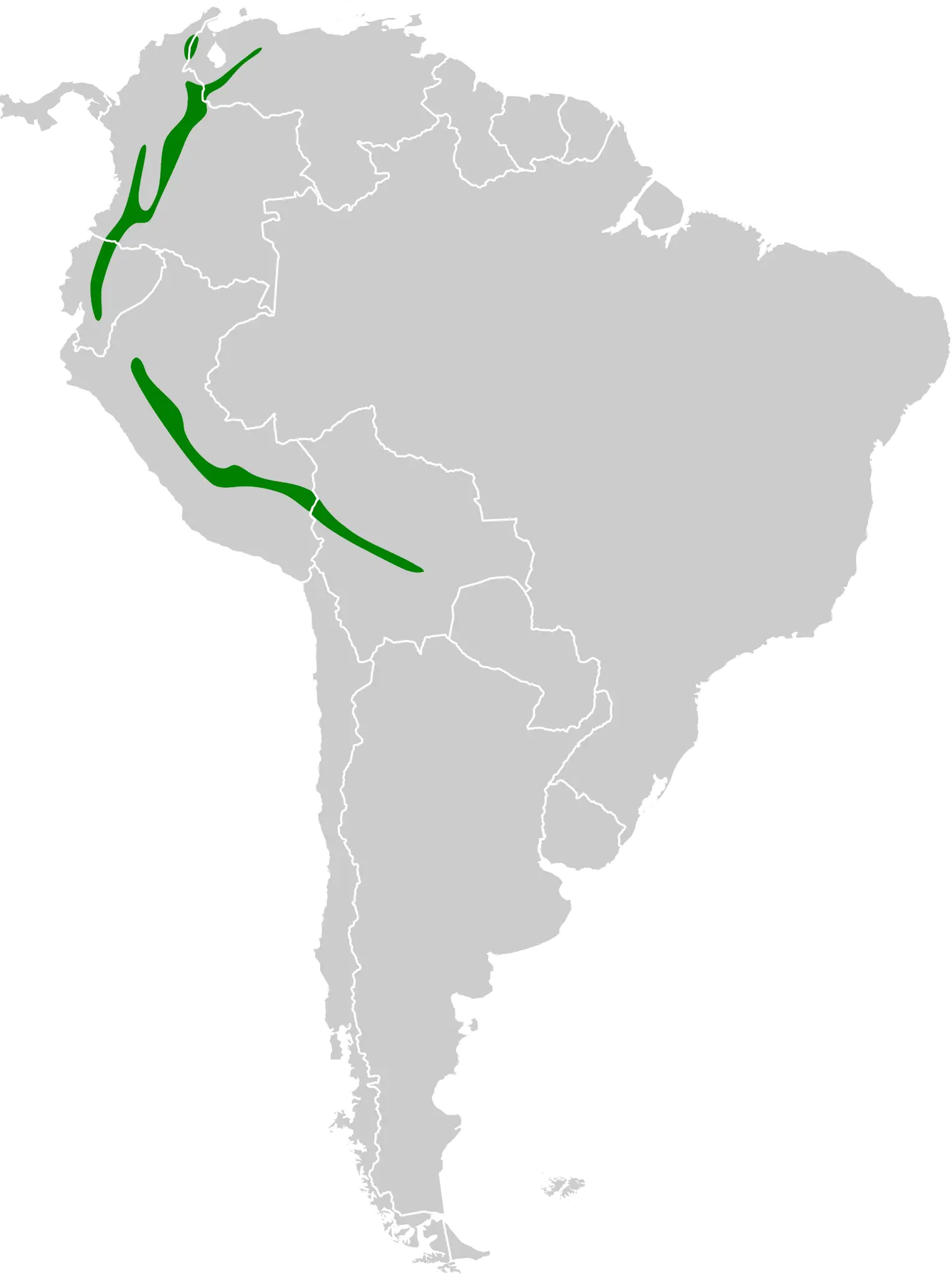 Andean guan habitat map