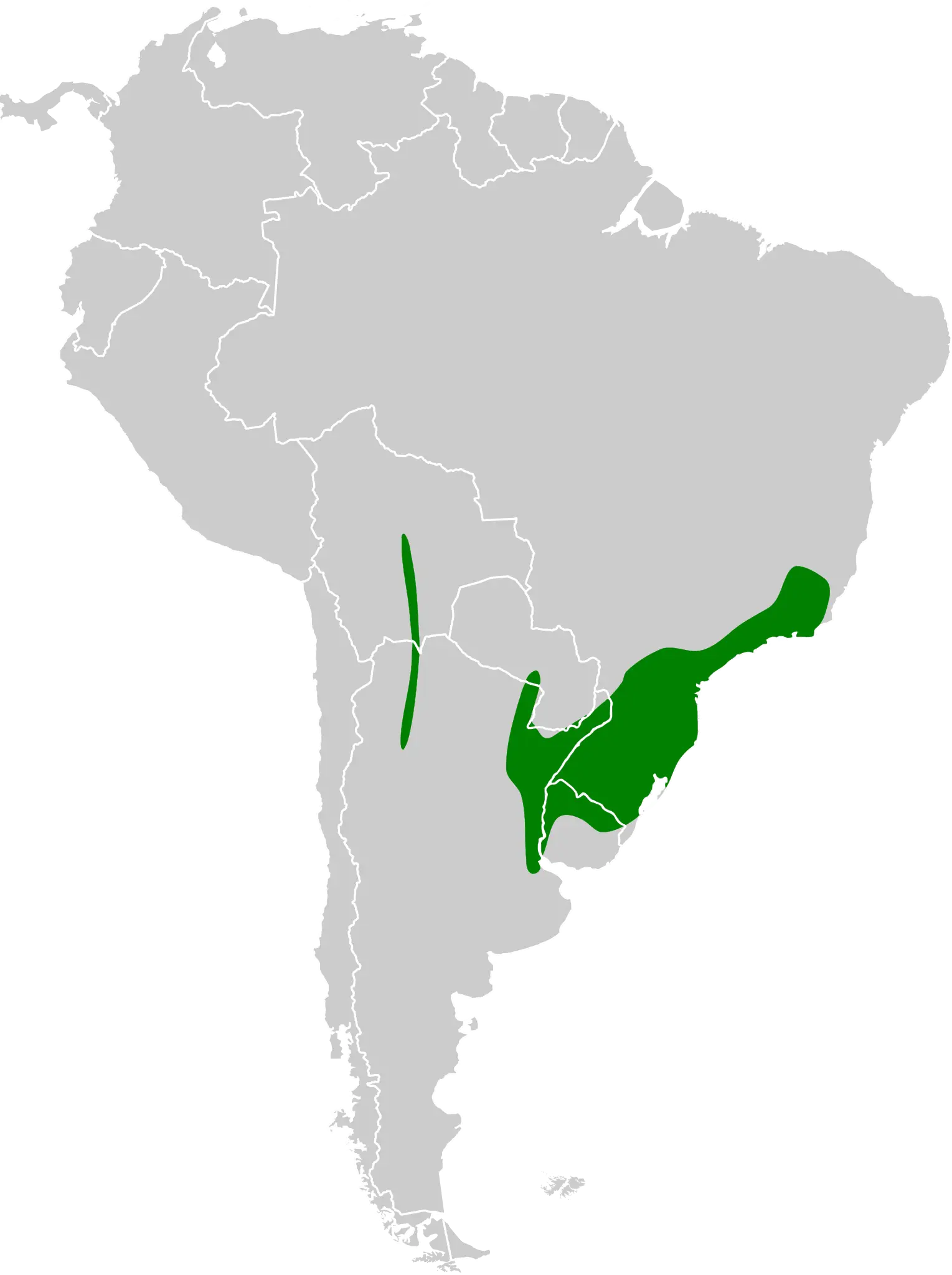 Пенелопа парагвайська карта середовища проживання
