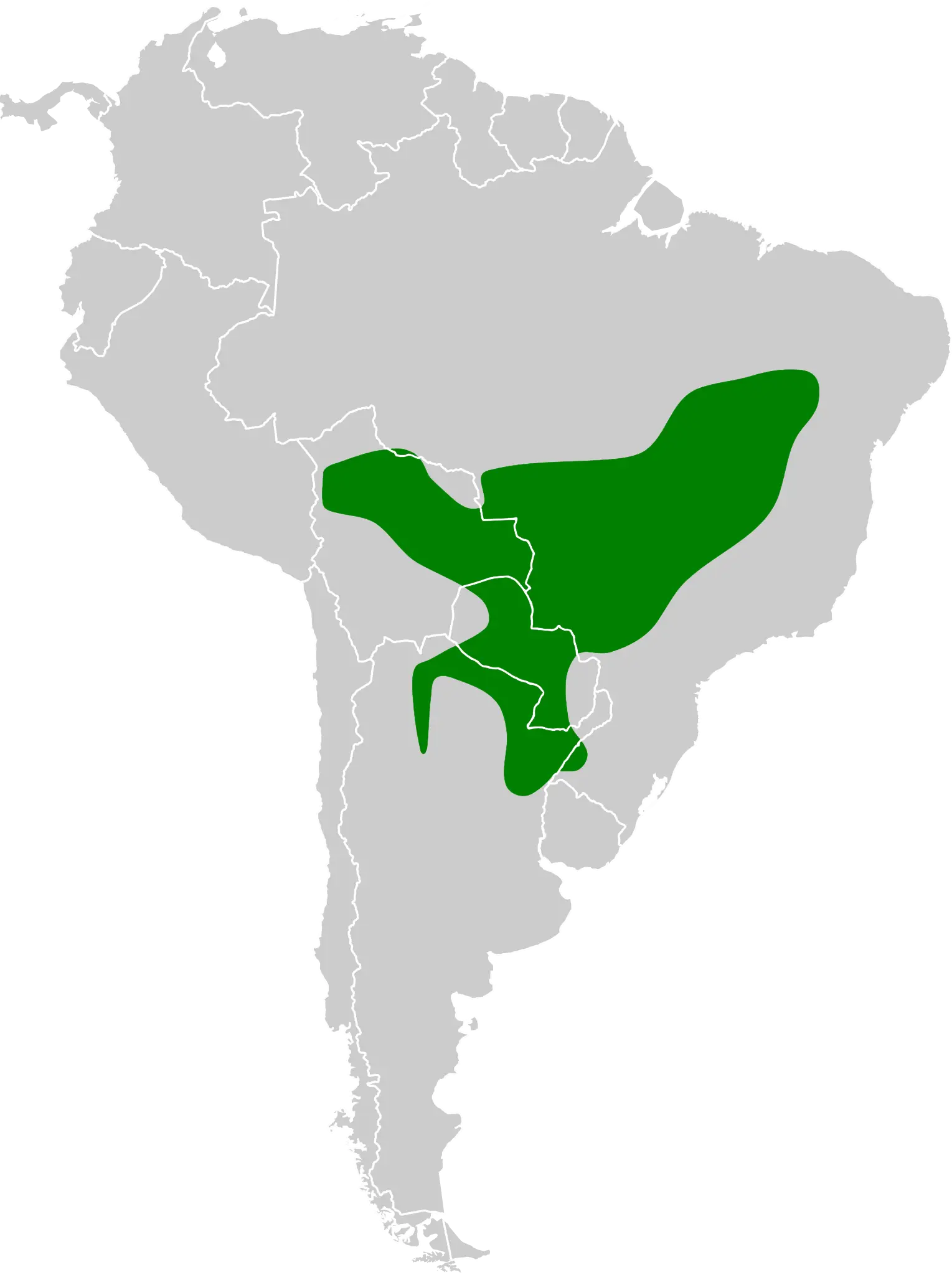 Greater thornbird habitat map