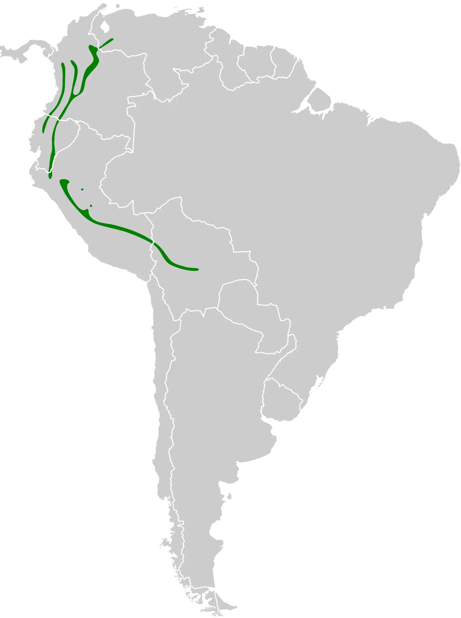 Andean cock-of-the-rock habitat map