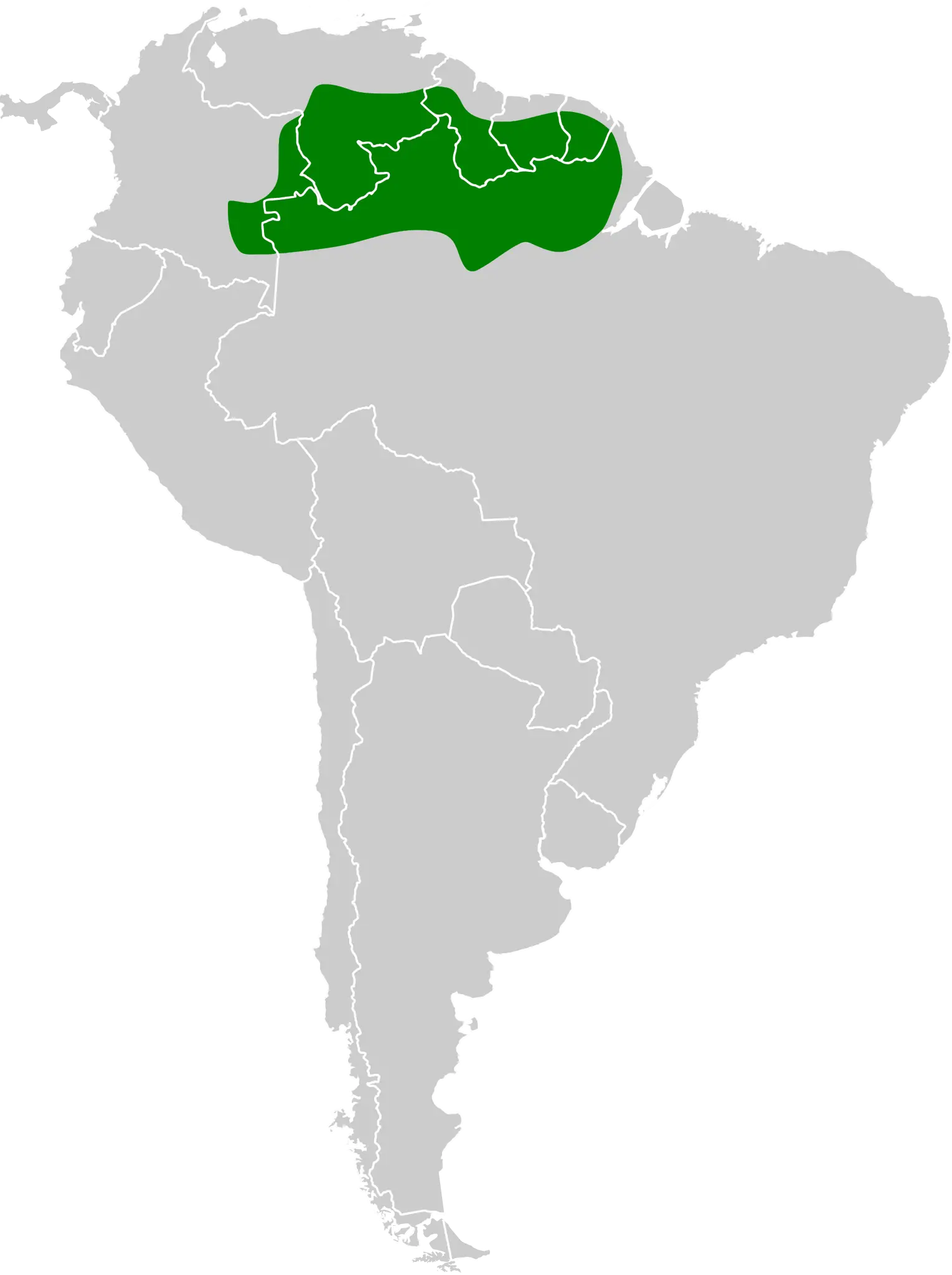 Guianan cock-of-the-rock habitat map