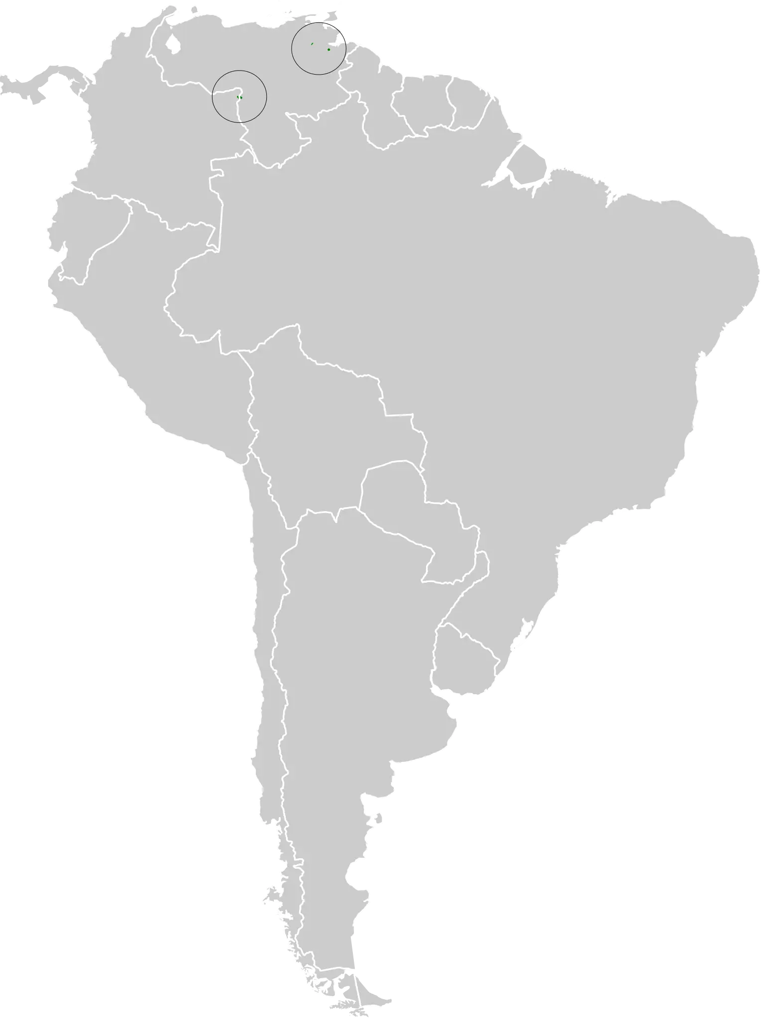 Río Orinoco spinetail habitat map