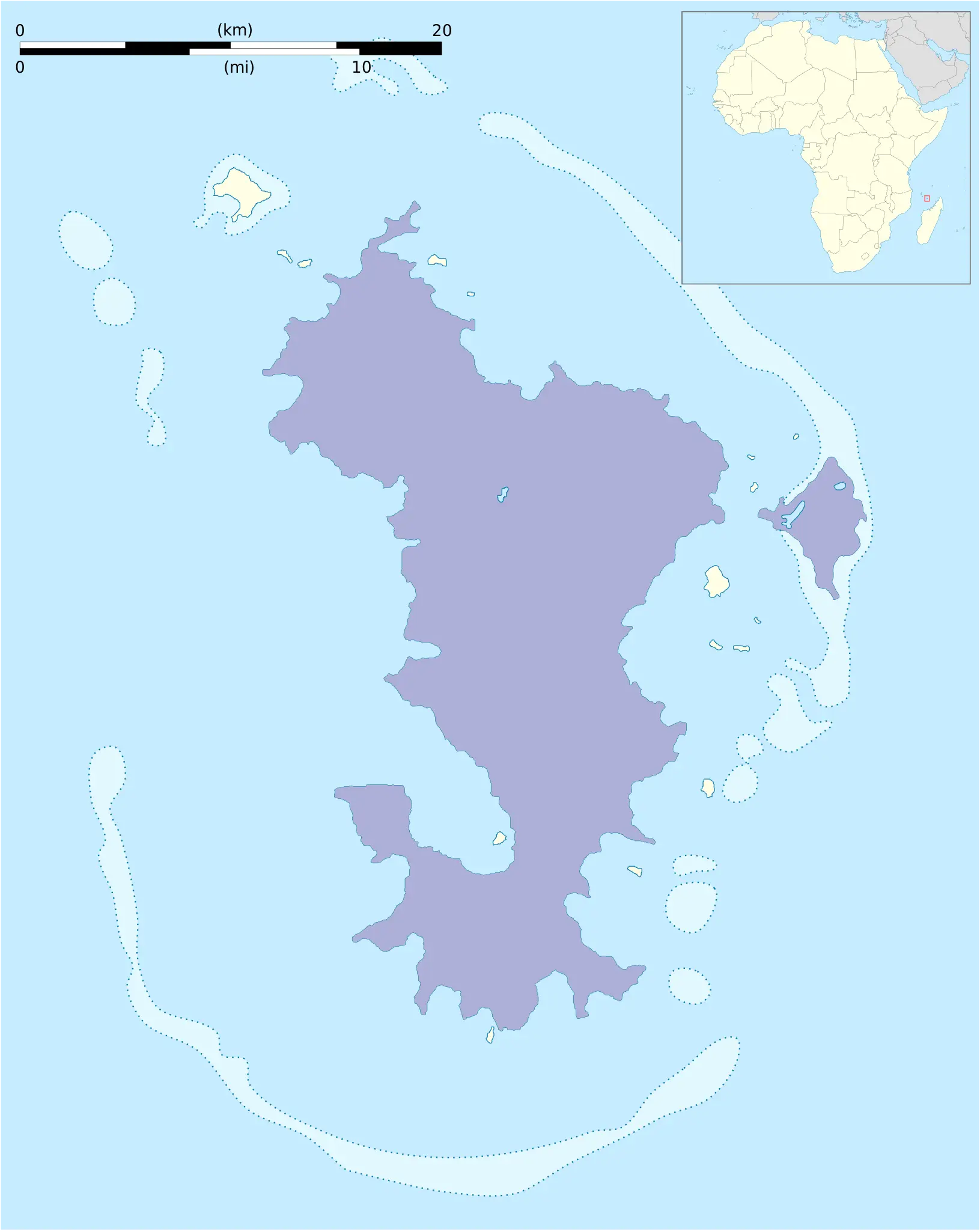 Mayotte white-eye habitat map