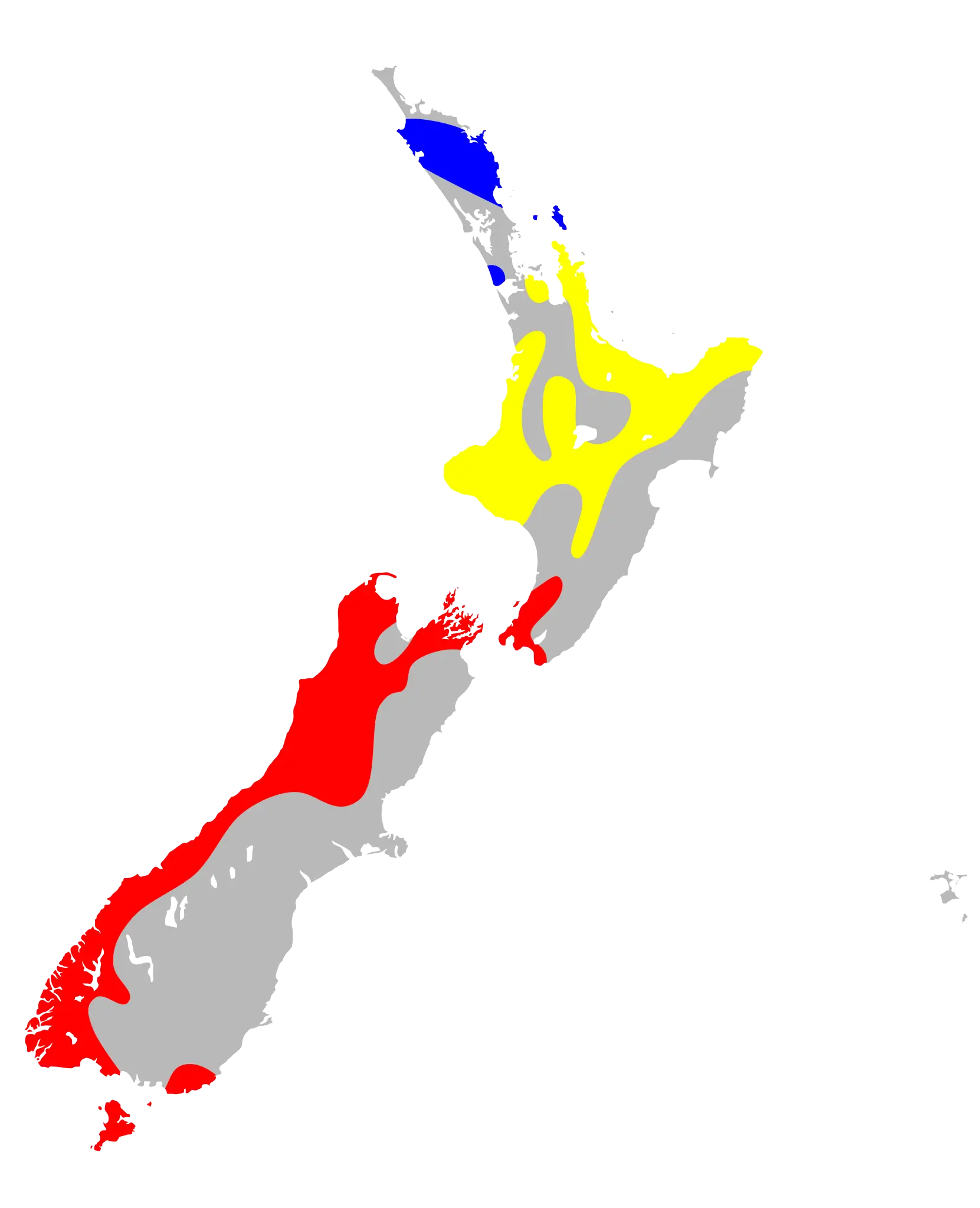 New Zealand lesser short-tailed bat habitat map