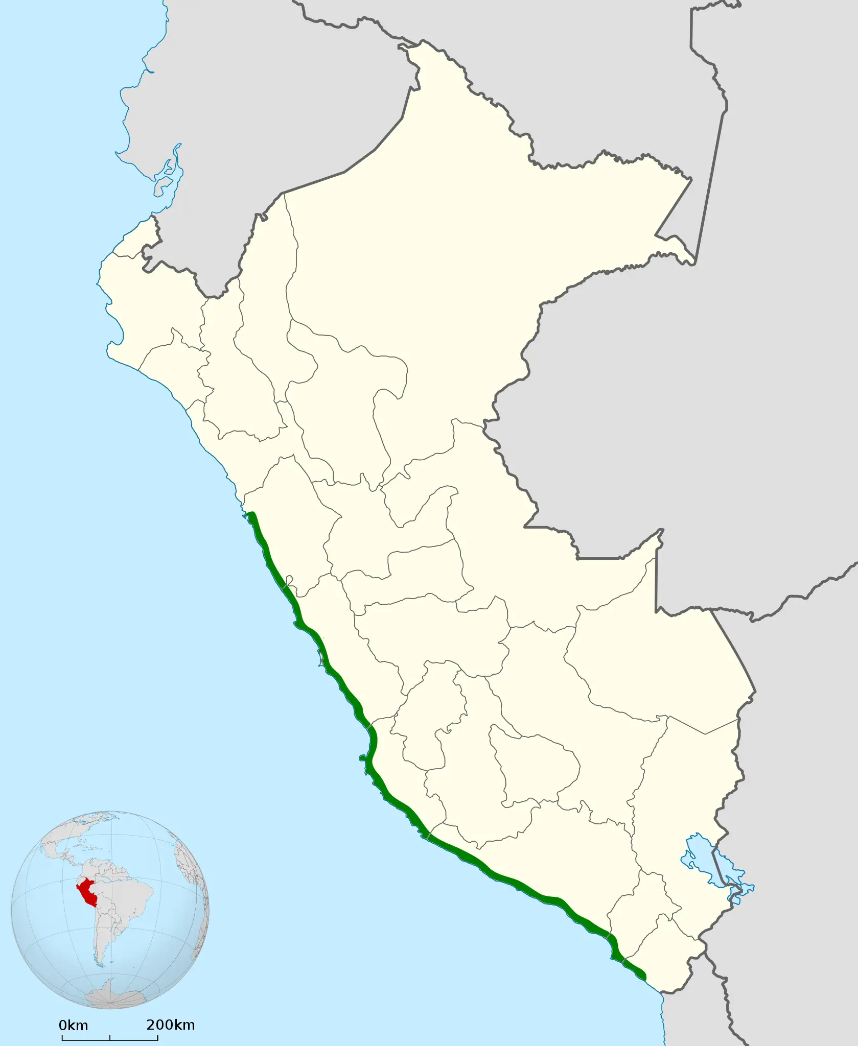 Peruvian seaside cinclodes habitat map