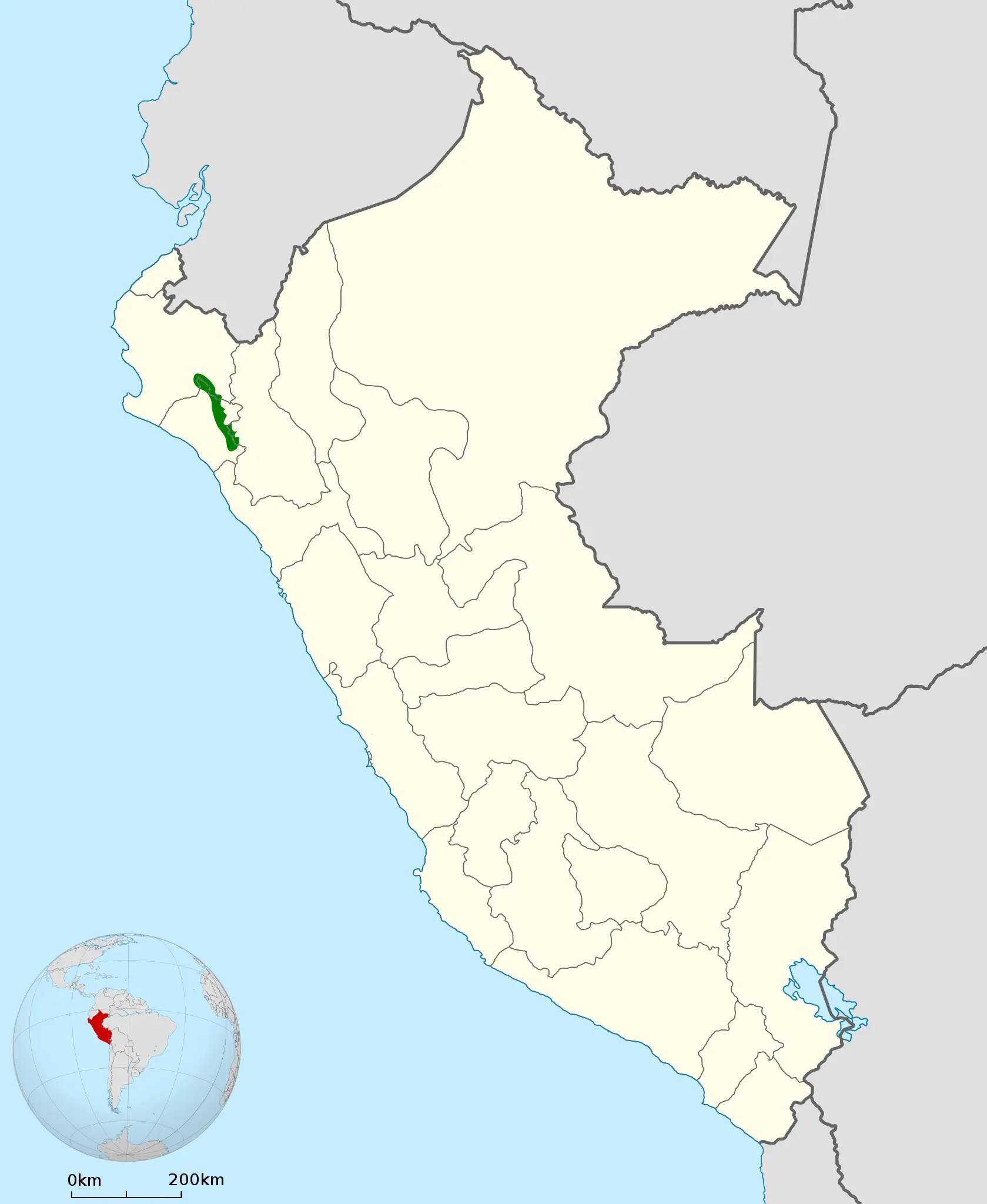 White-winged guan habitat map