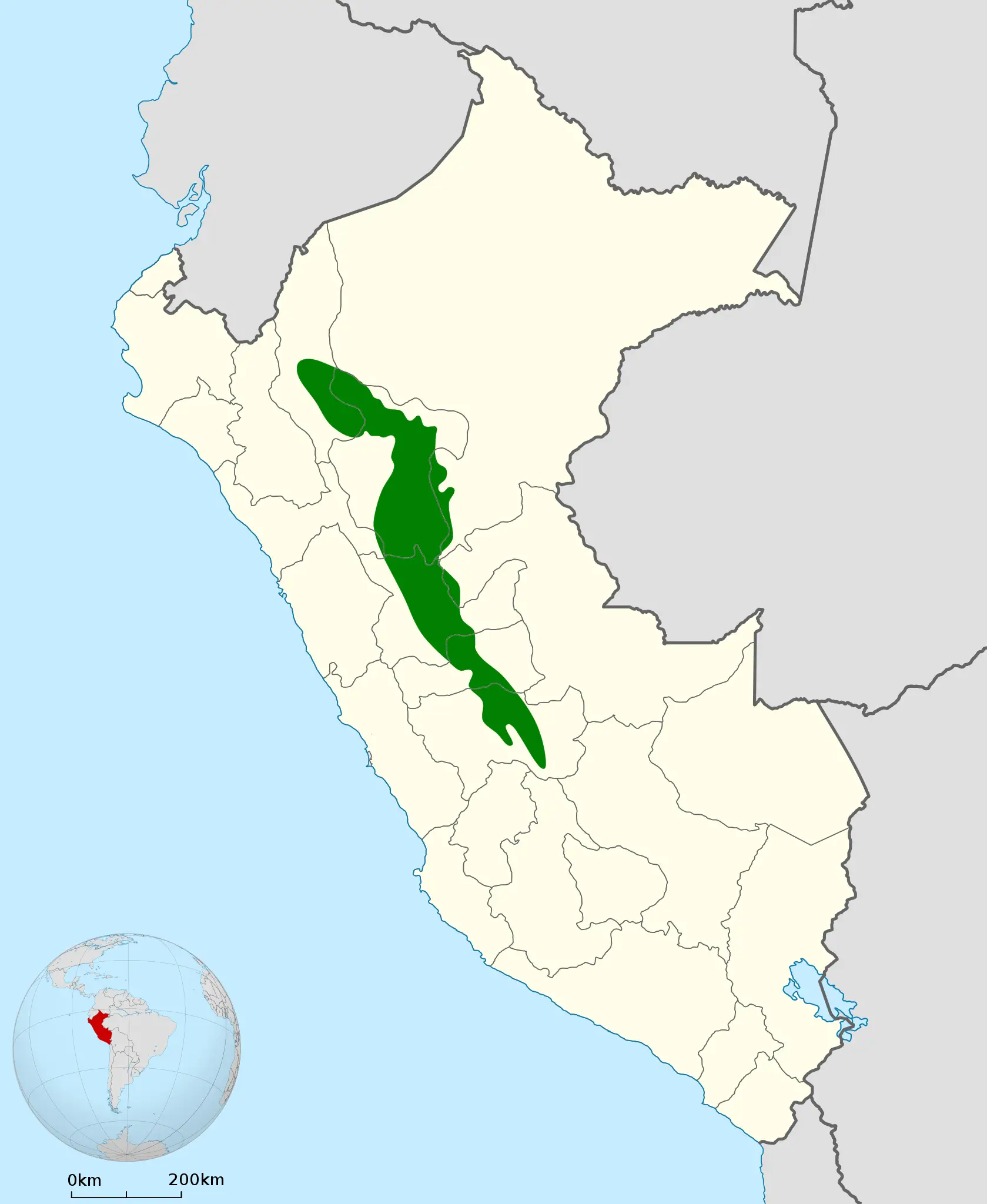 Huallaga tanager habitat map