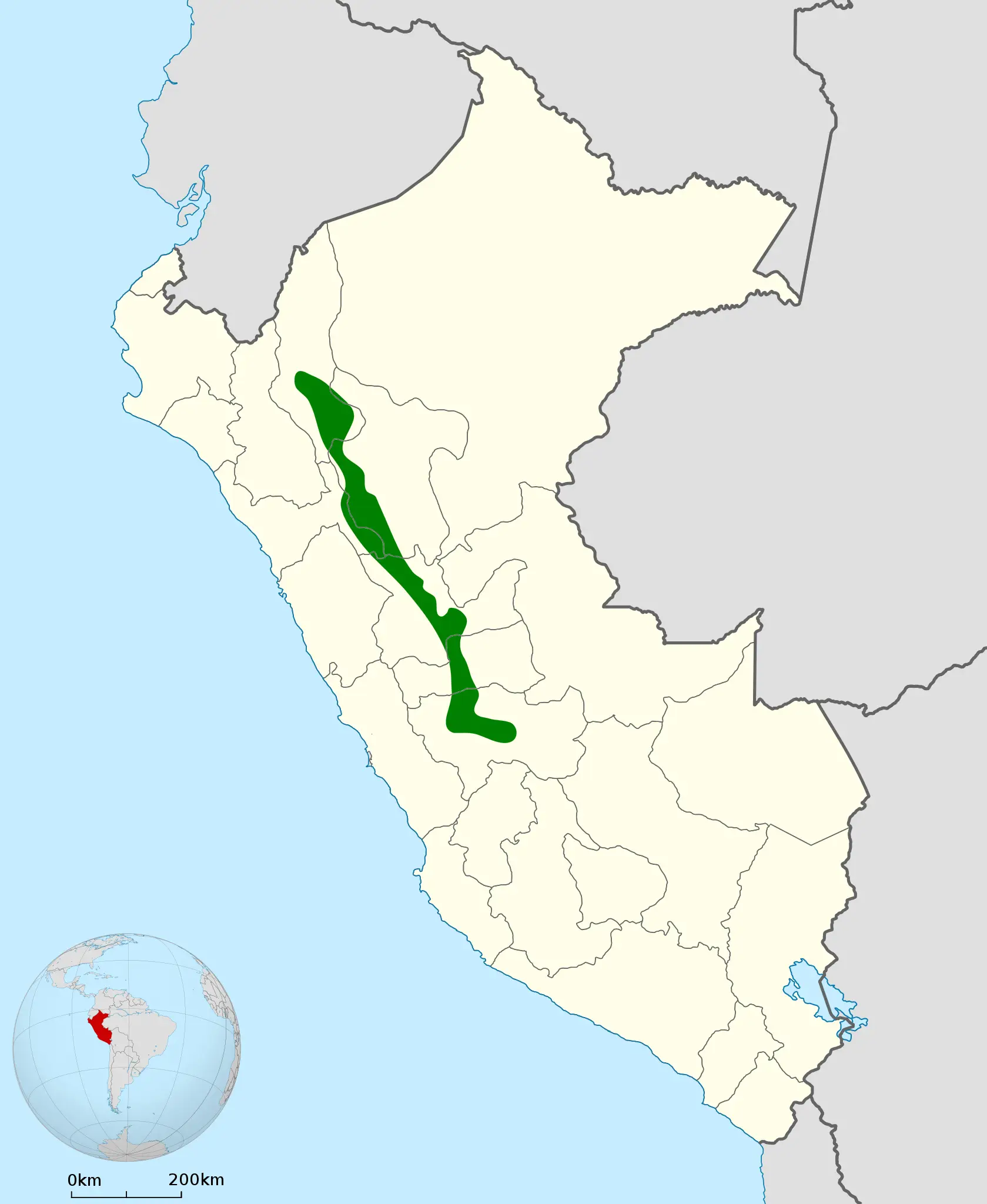 Large-footed tapaculo habitat map